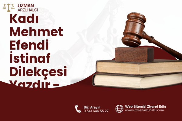 Kadı Mehmet Efendi İstinaf Dilekçesi Yazdır - Beyoğlu