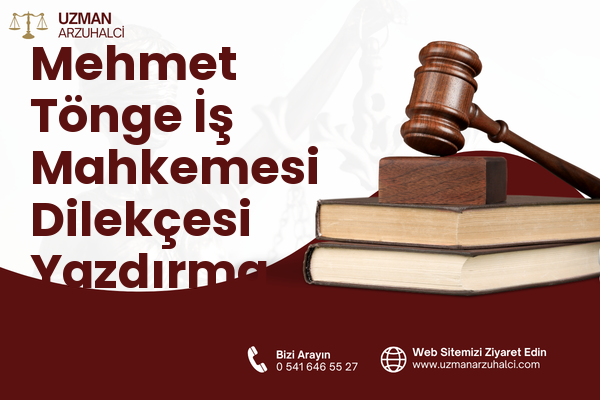 Mehmet Tönge İş Mahkemesi Dilekçesi Yazdırma - Merkez