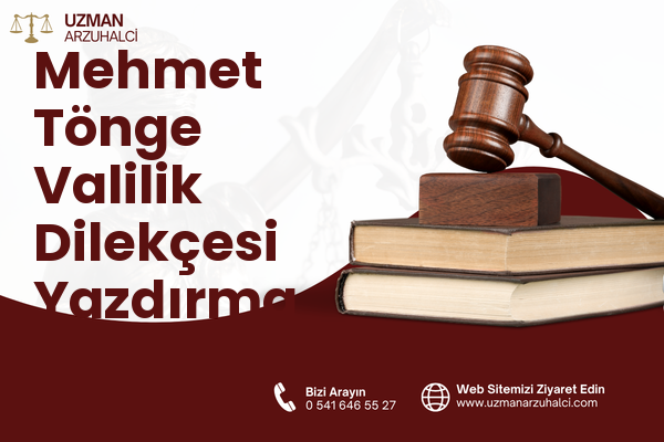 Mehmet Tönge Valilik Dilekçesi Yazdırma - Merkez